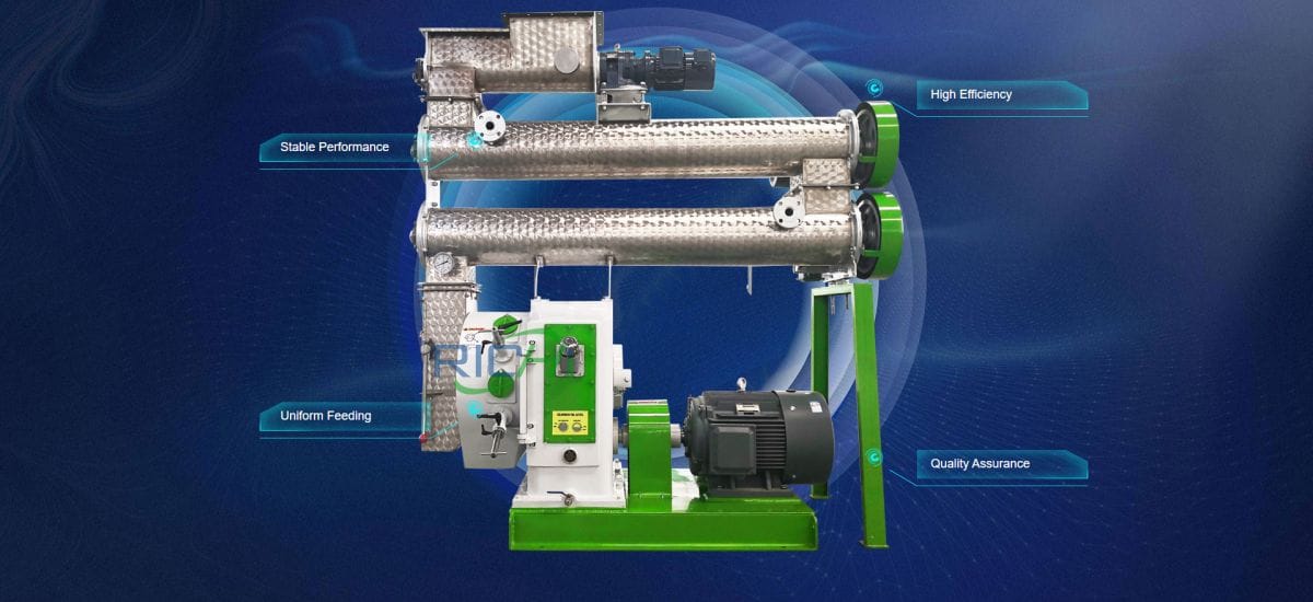 Sinking Fish Feed Pellet Machine With Two Layer Conditioner